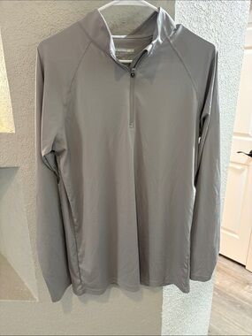 Light Gray Quarter-Zip Performance Pullover